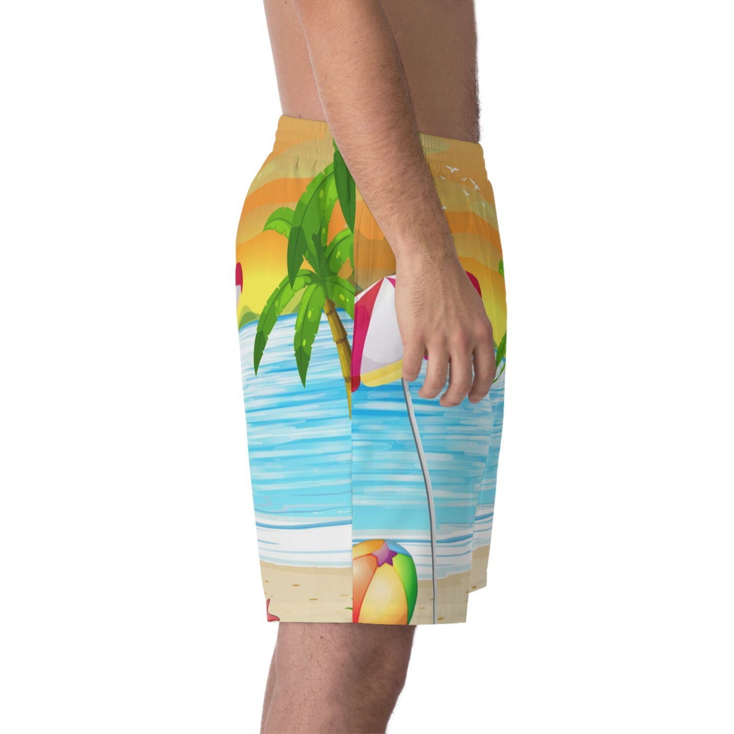 Men's Elastic Beach Shorts (AOP)