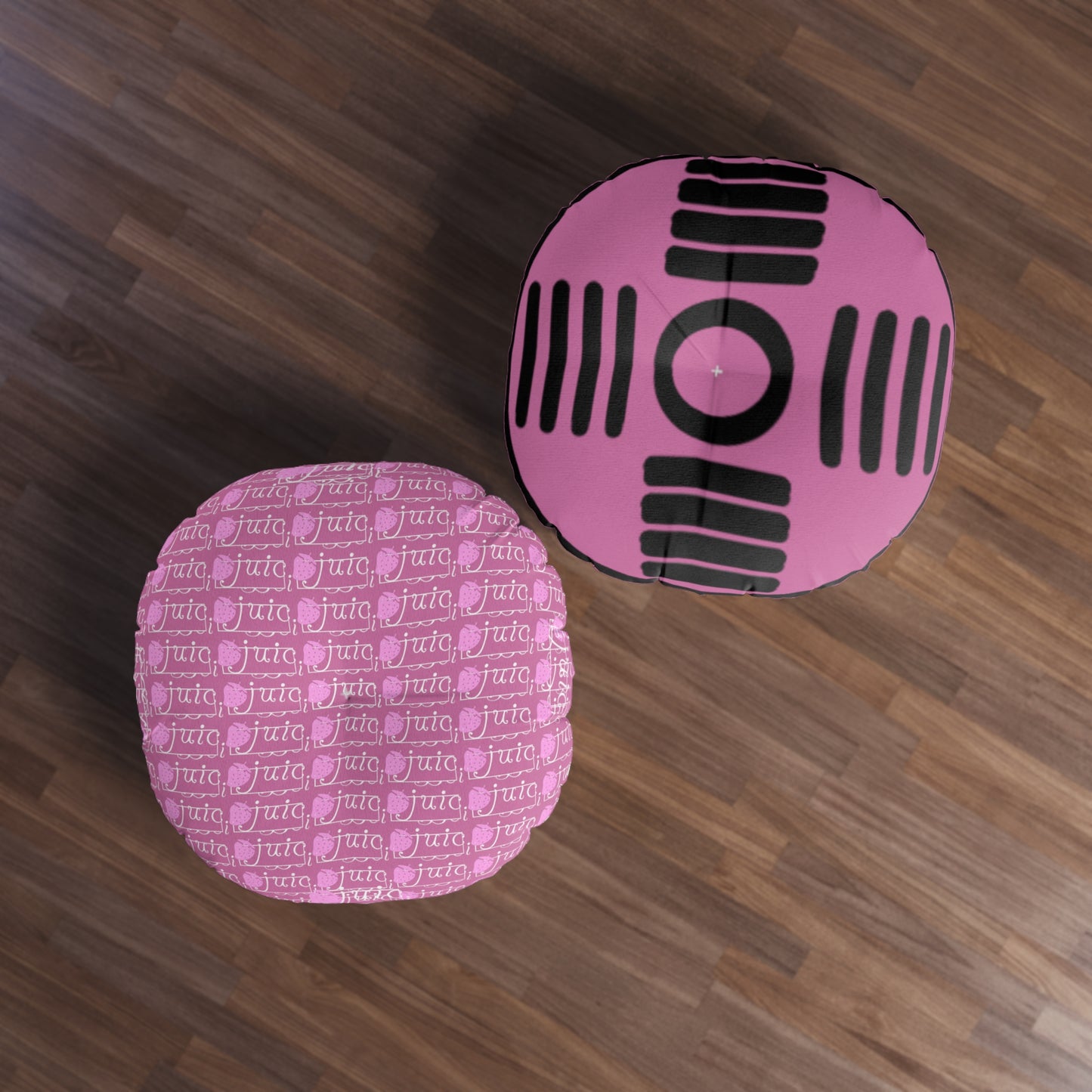 Pink Round Tufted Floor Pillow, Bohemian Decor, Lounge Cushion, Yoga Pillow, Meditation Cushion, Floor Seating