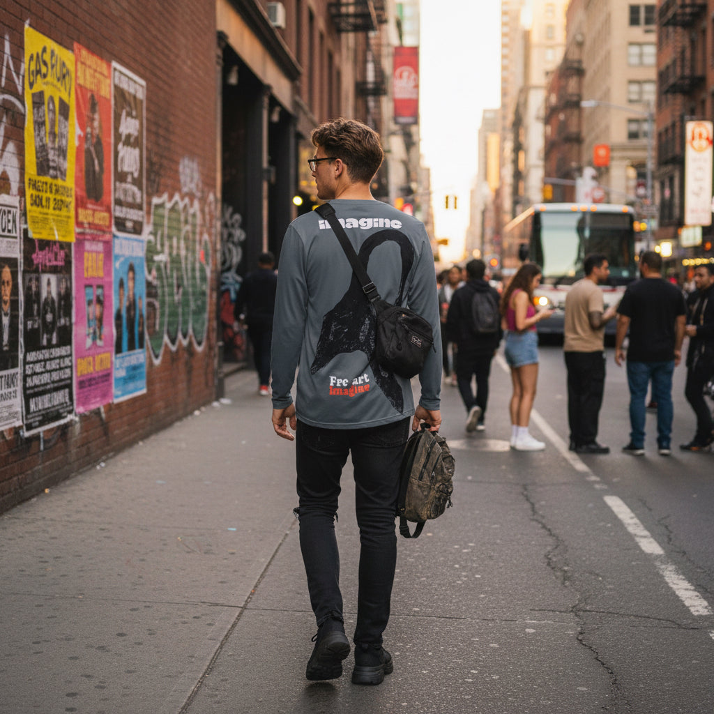 Long Sleeve Shirt - Frc Art Imagine Triggers Individual Imagination Design Printify