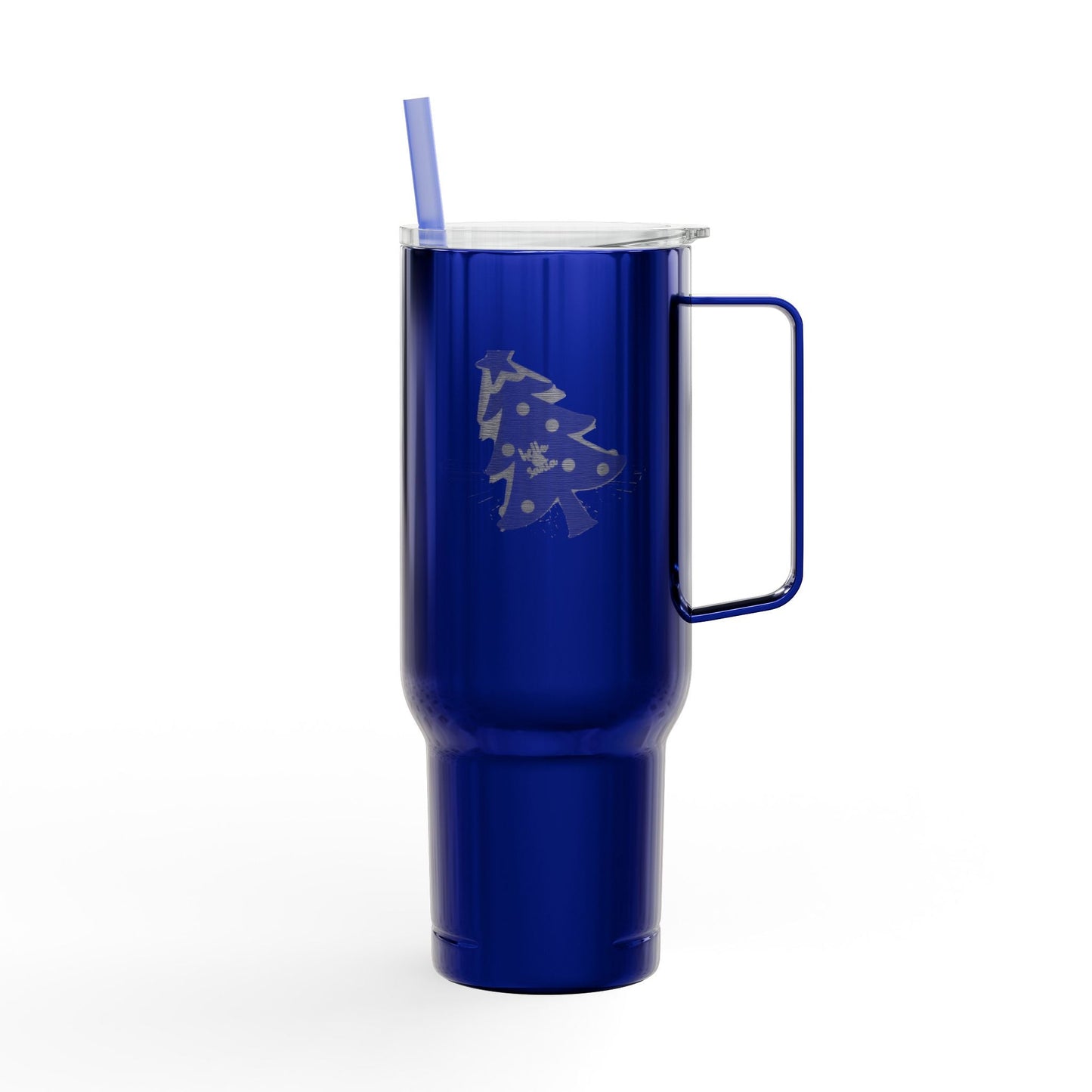 Tumbler with Lid, 40oz - 'Hello Santa' Engraved Design Printify