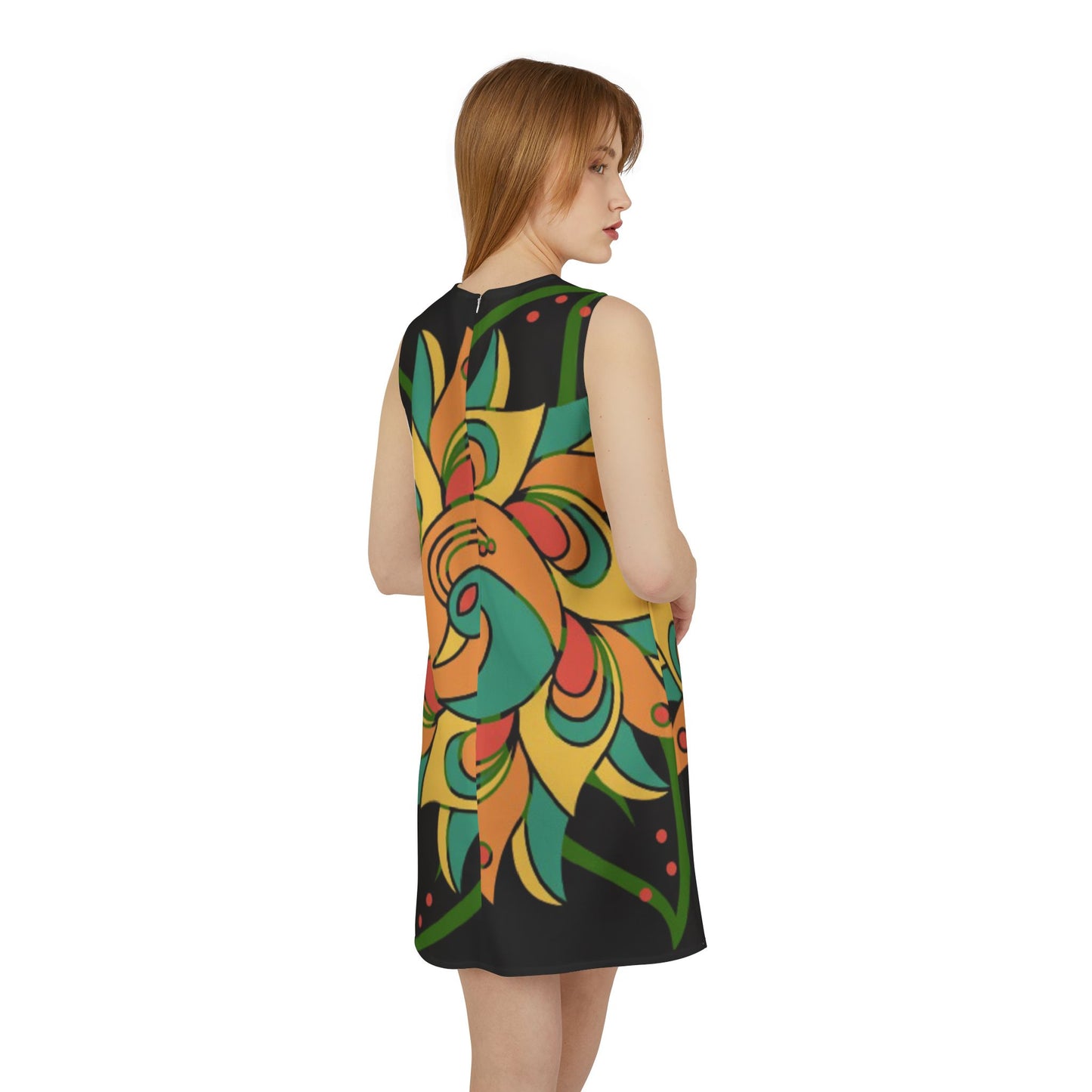 RC'nSONS A-line Sleeveless Zipper Dress (AOP)