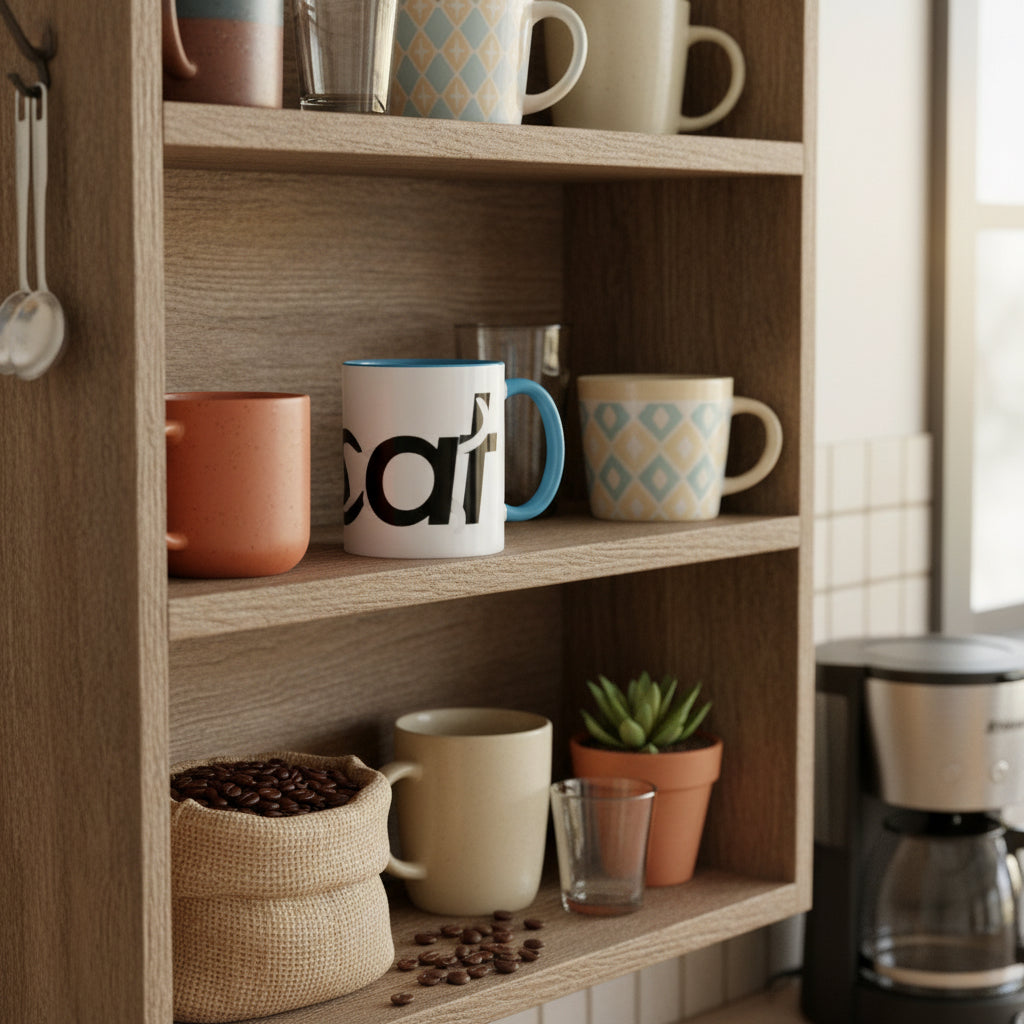 Playful Cat Accent Coffee Mug - 11oz & 15oz - Perfect for Cat Lovers Printify