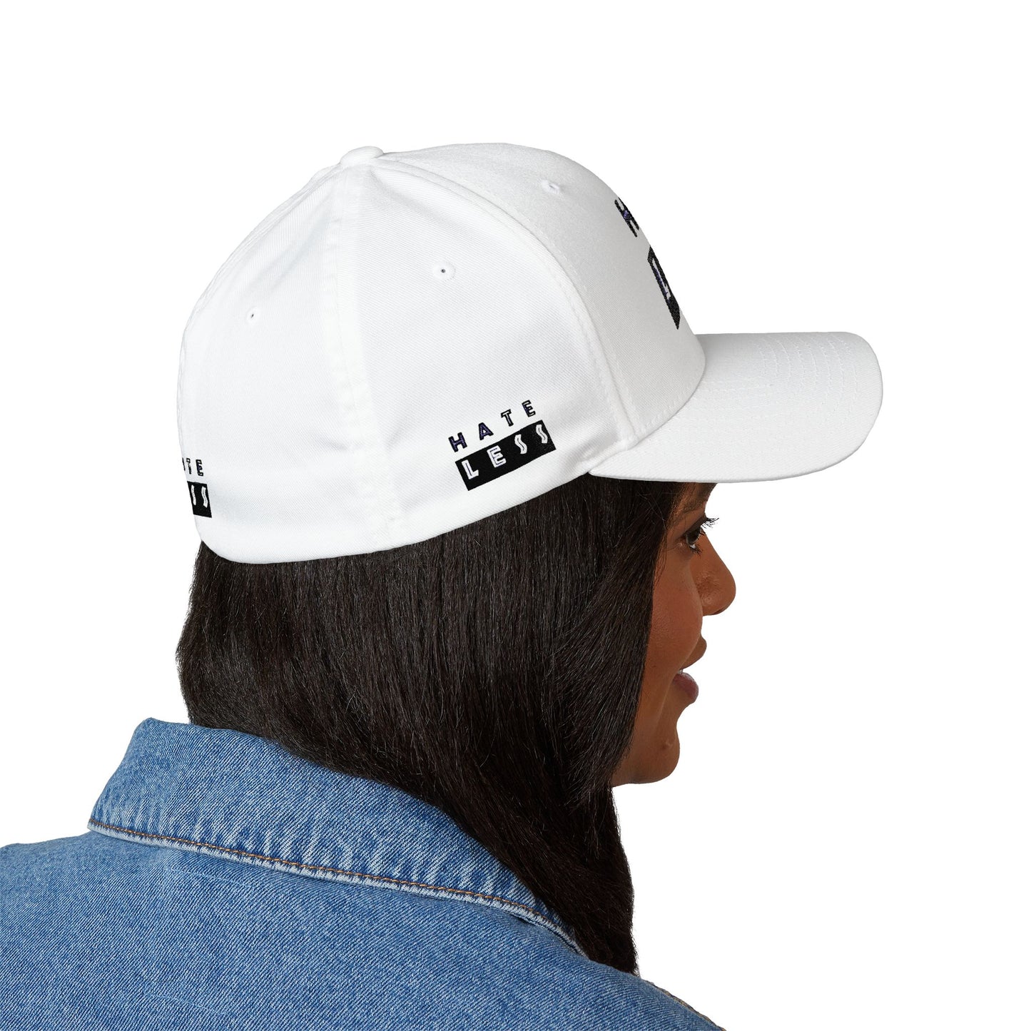 Hate Less Embroidered Cap - Stylish Closed-Back Hat for Positive Vibes