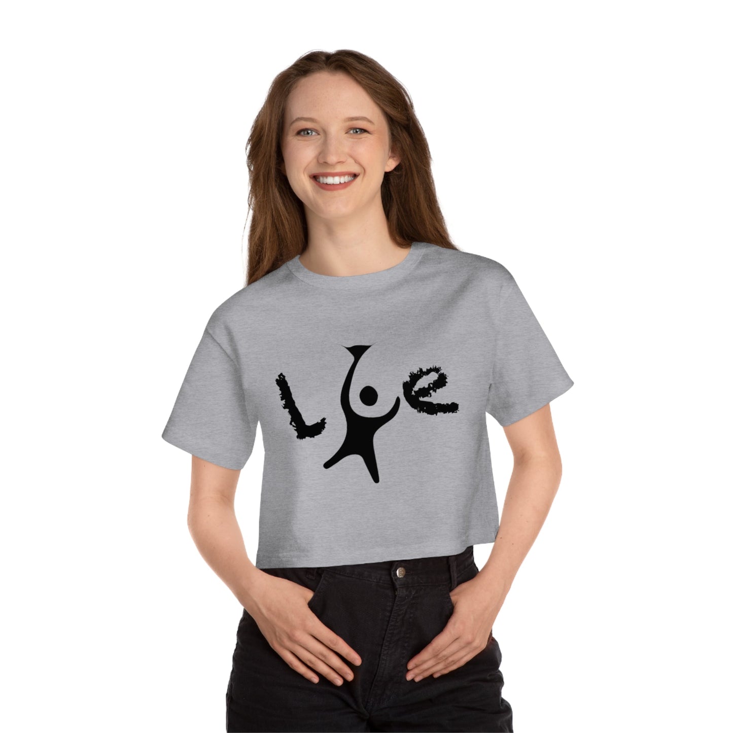 Cropped T-Shirt with 'Love' Design Printify