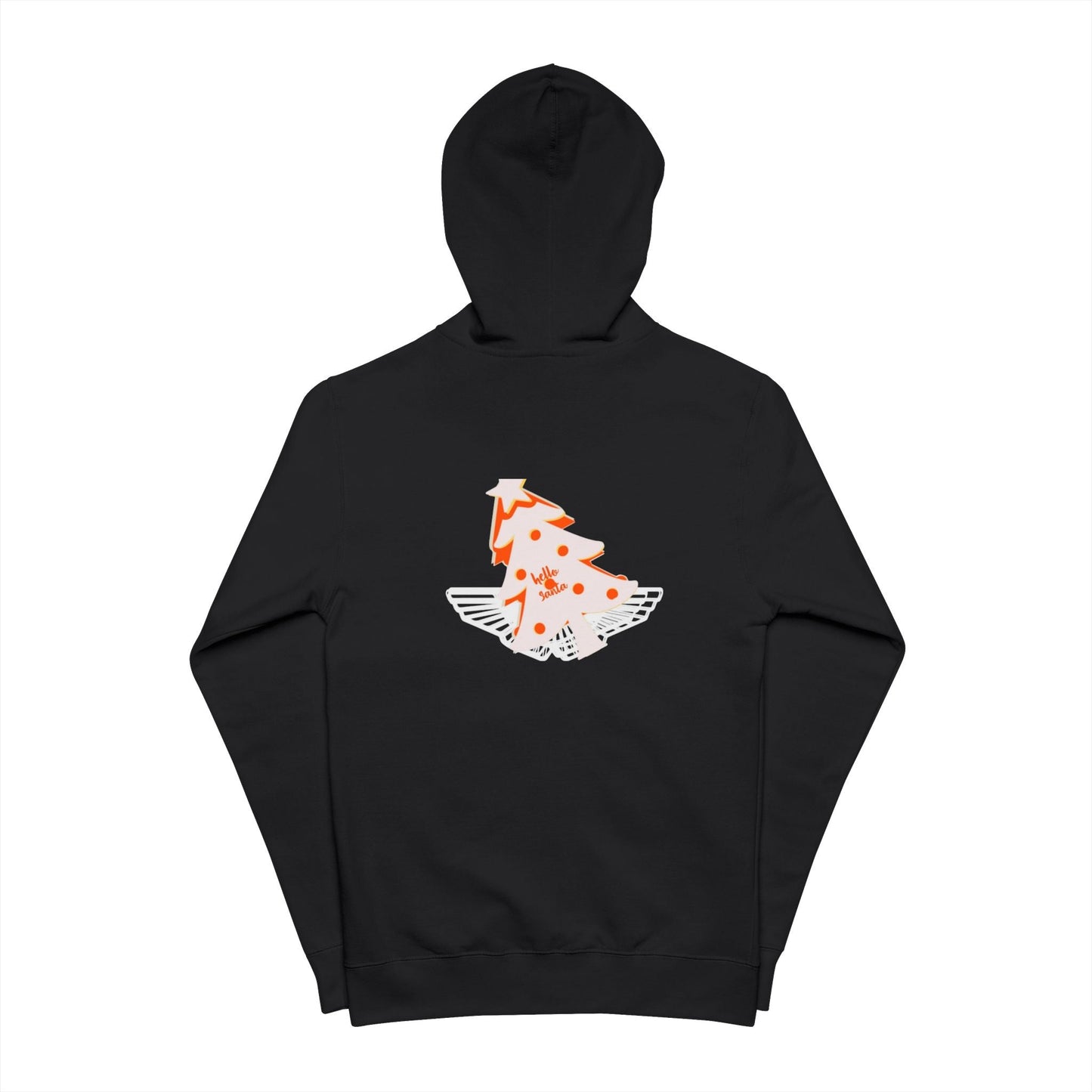 Unisex Fleece Zip Up Hoodie - 'hello Santa' Printify