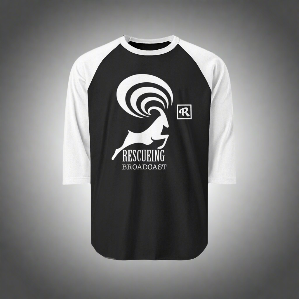Rescueing Broadcast Unisex Raglan Shirt, Casual Tee, Gift for Animal Lovers, Sports Apparel, Eco-Conscious Fashion