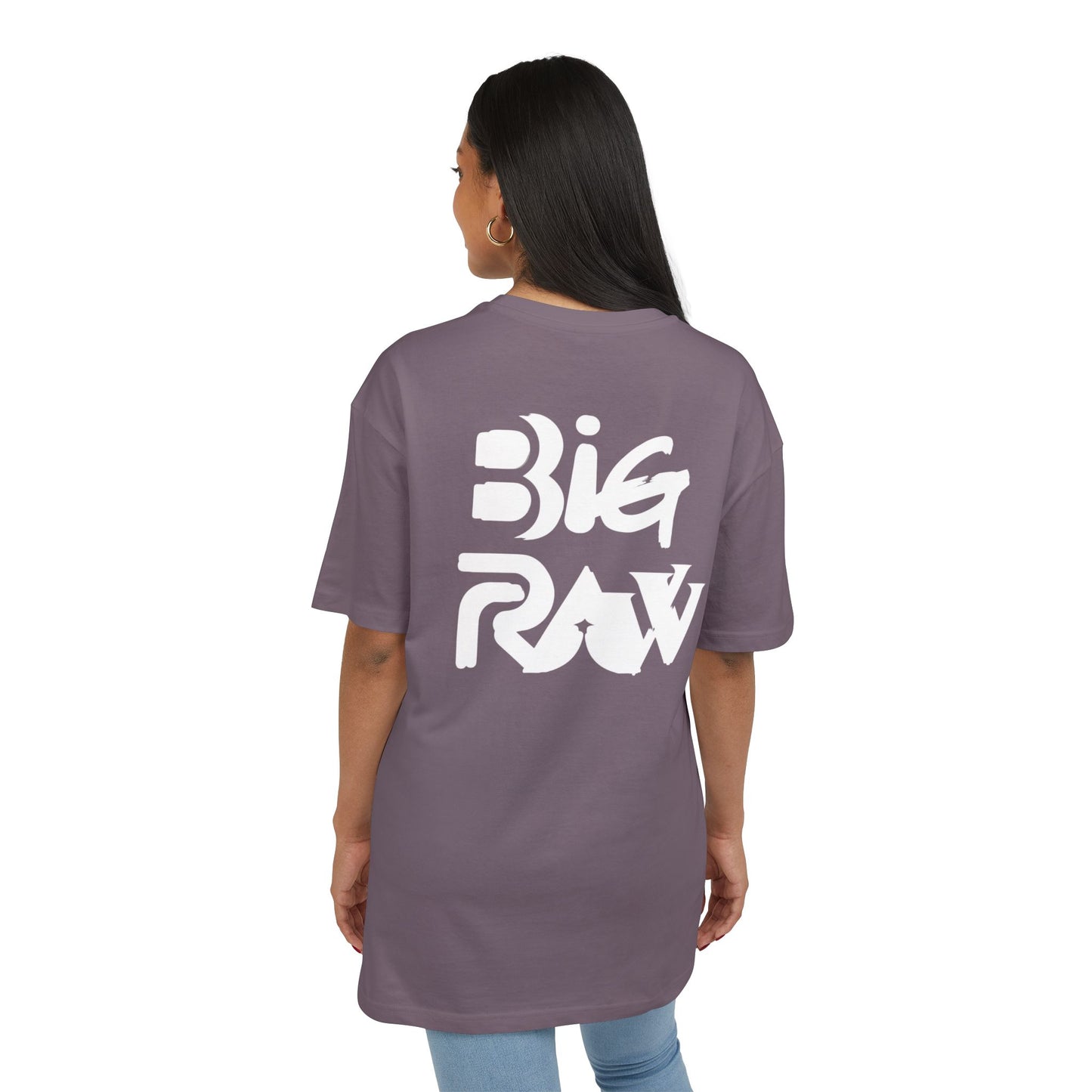 Oversize Tee Big Raw Print Unisex Heavy T-Shirt