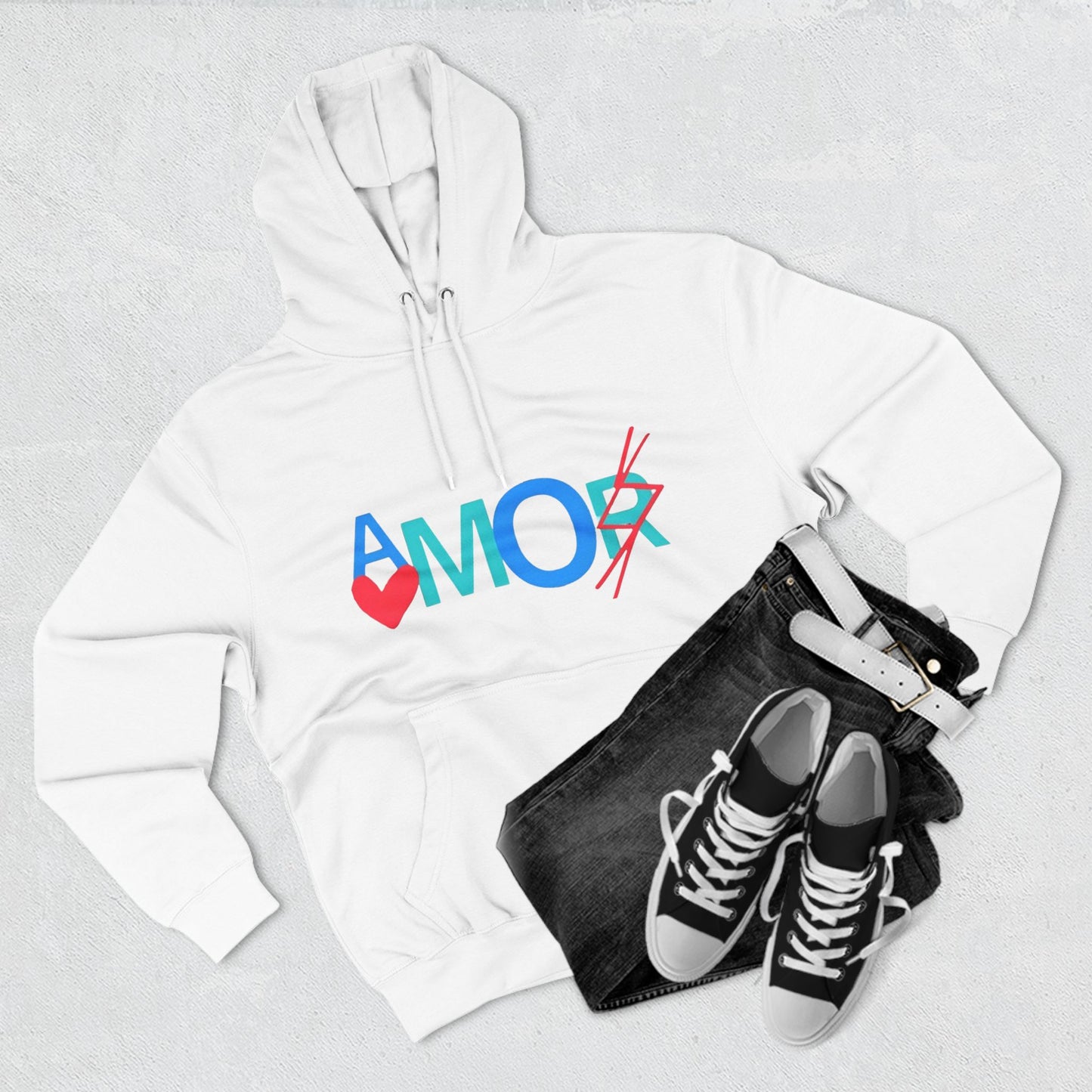 Amor Three-Panel Fleece Hoodie