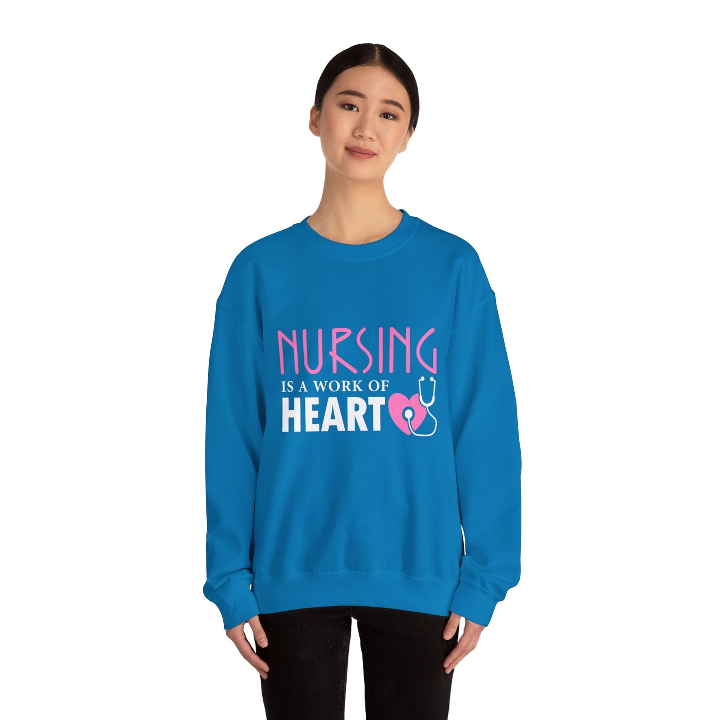 Nursing Is A Work Of Heart Unisex Sweatshirt Printify