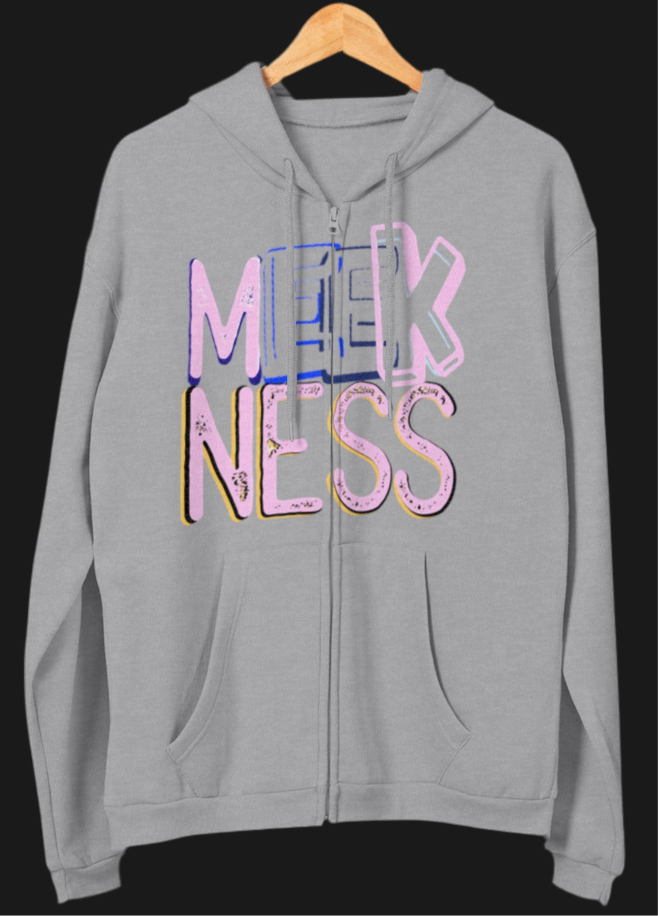 Meekness Unisex Hooded Zip Sweatshirt - Stylish Graphic Zip Hoodie for Everyday Comfort