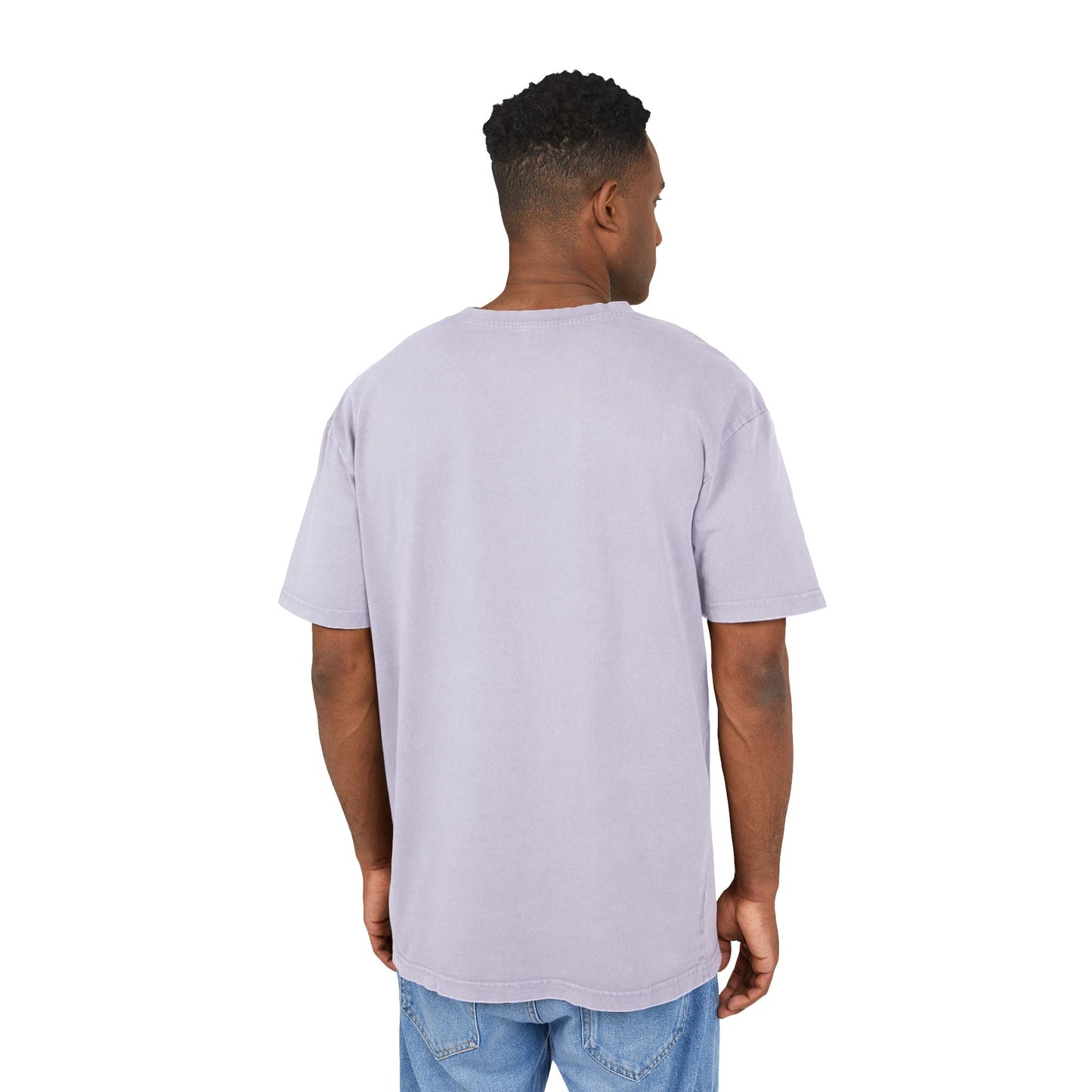 Unisex Acid Washed Heavy Oversize Tee-With Tower Design