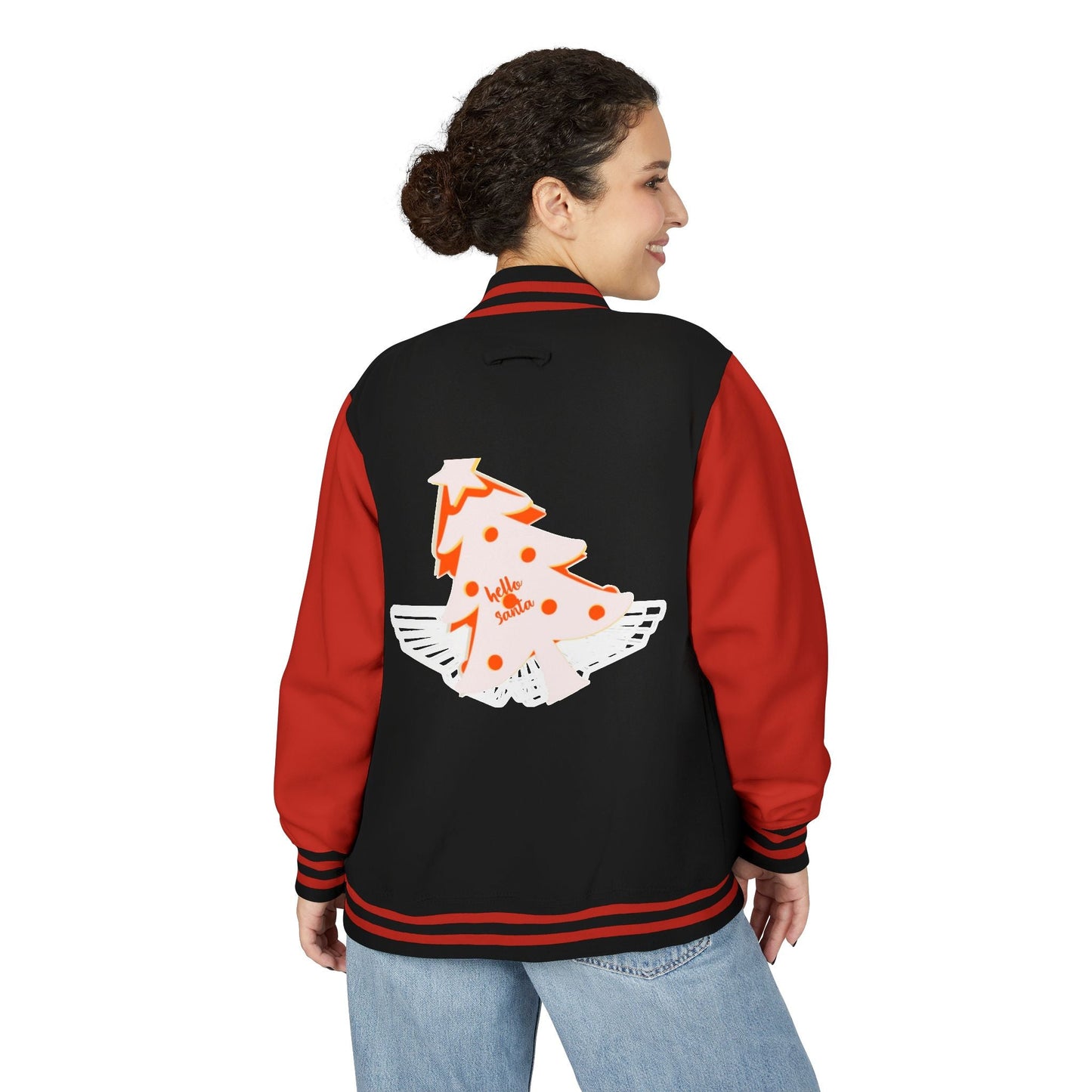 Letterman Jacket - 'hello santa' Design Printify