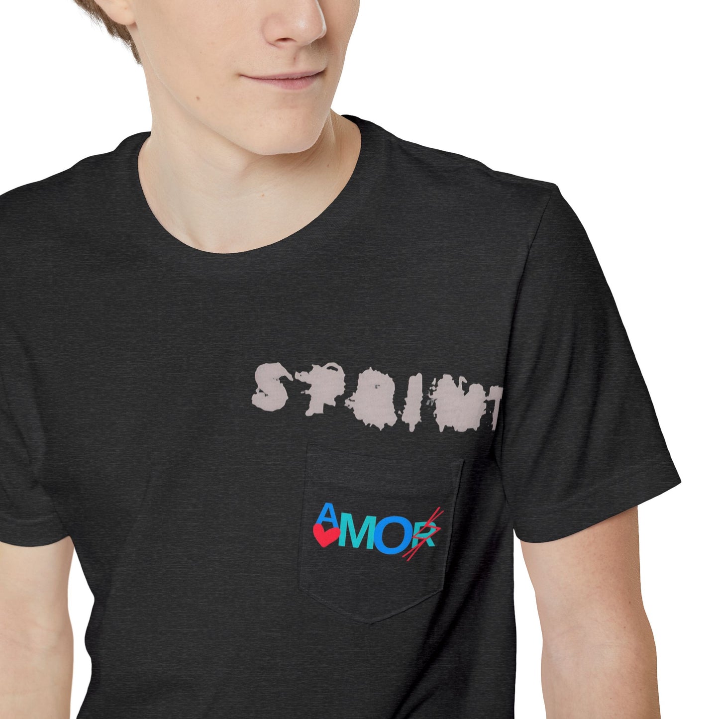Unisex Pocket T-shirt - Sprint Amorx Design