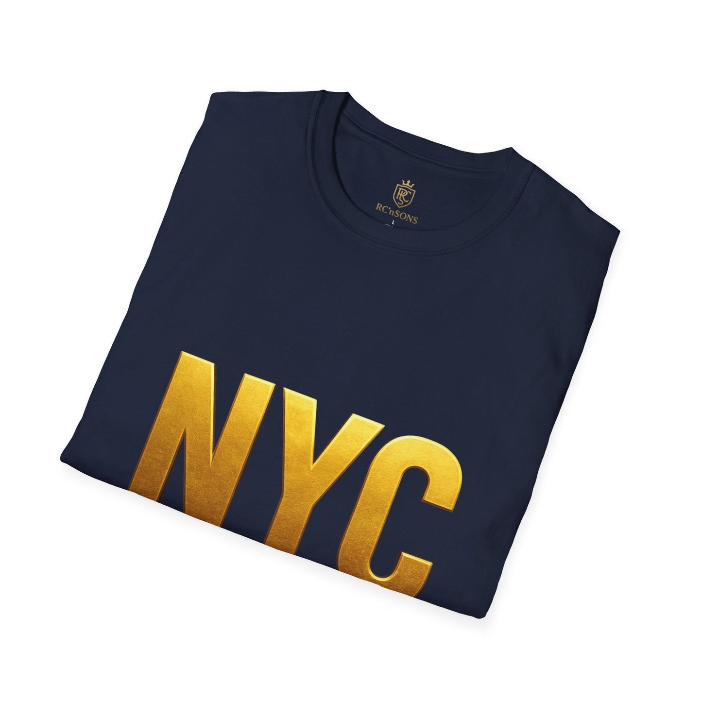 NYC Gold Foil Unisex T-Shirt, Trendy NYC Graphic Tee, Casual Urban Wear, Perfect Gift for Travelers, Stylish Streetwear, Birthday or Holiday Printify