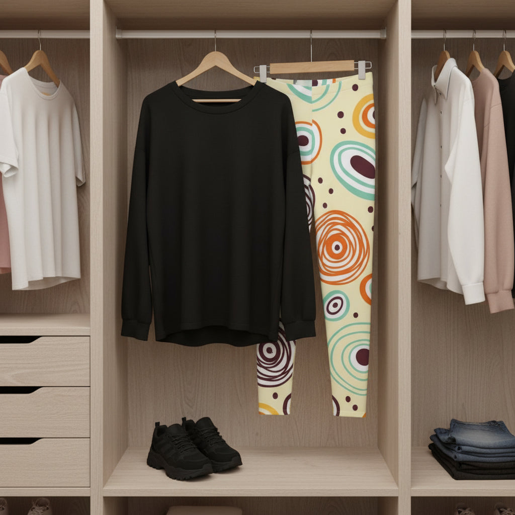 Stretchy Leggings with 'mary go' Design Printify