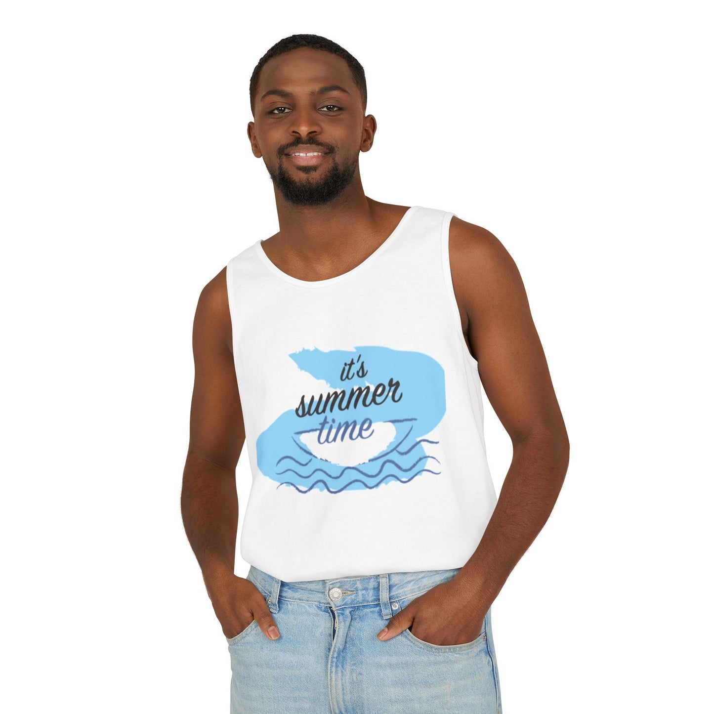 Unisex Summer Time Tank Top - Relaxed Fit Beachwear
