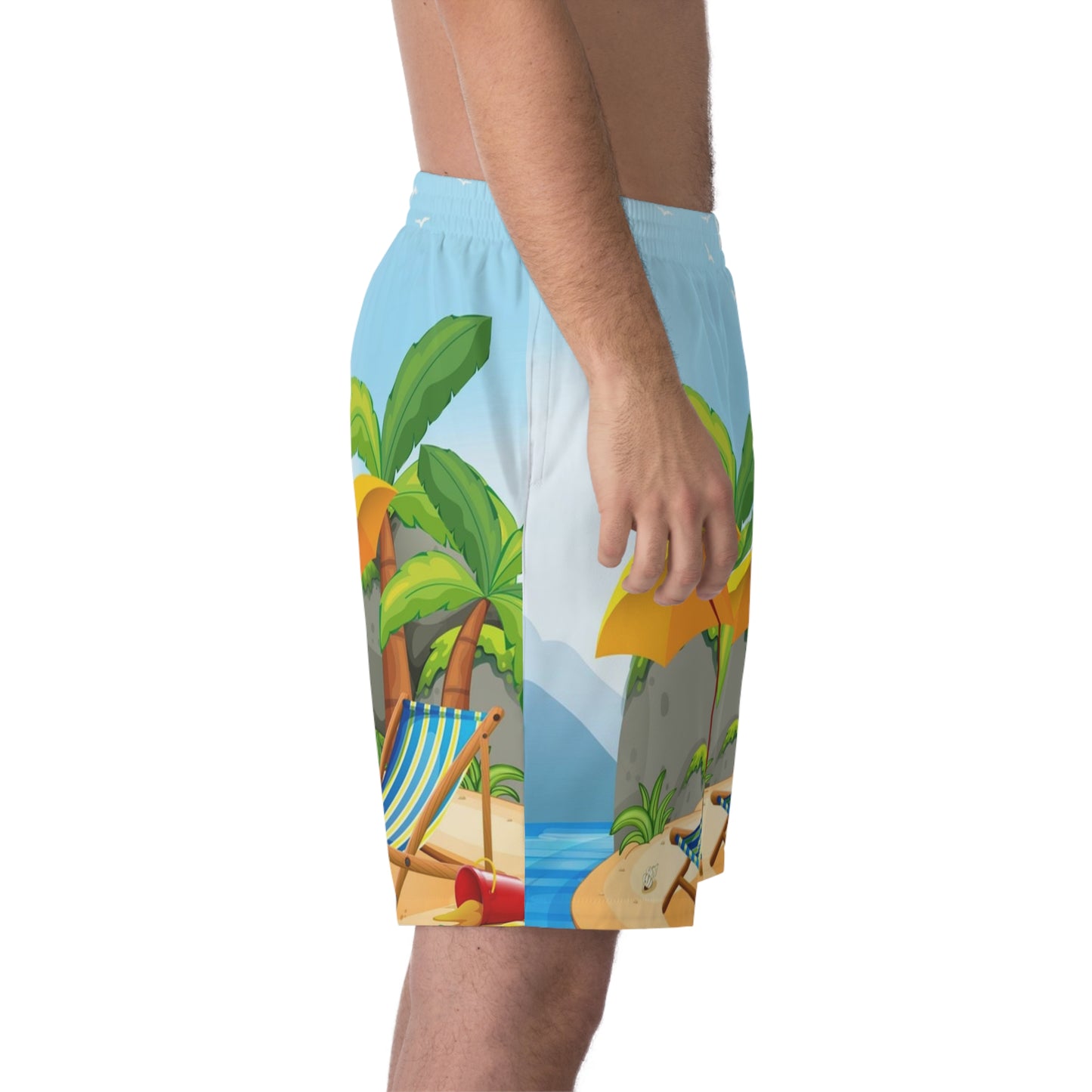 Men's Elastic Beach Shorts (AOP)