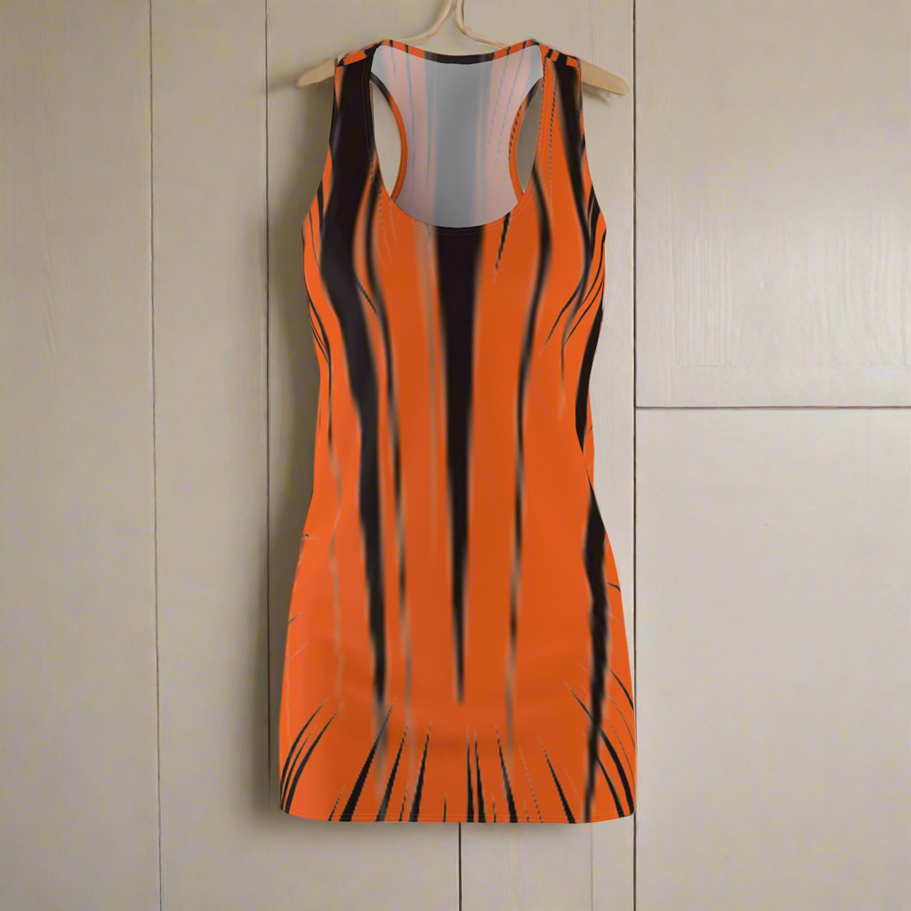 Bold Tiger Stripe Racerback Dress for Women - Summer Fashion
