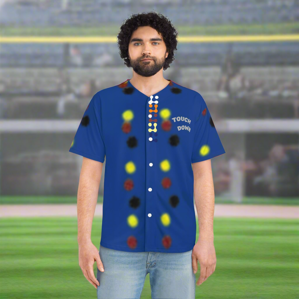 Men's Colorful Baseball Jersey | Touch Down, Sportswear, Casual, Gift for Him, Game Day Attire