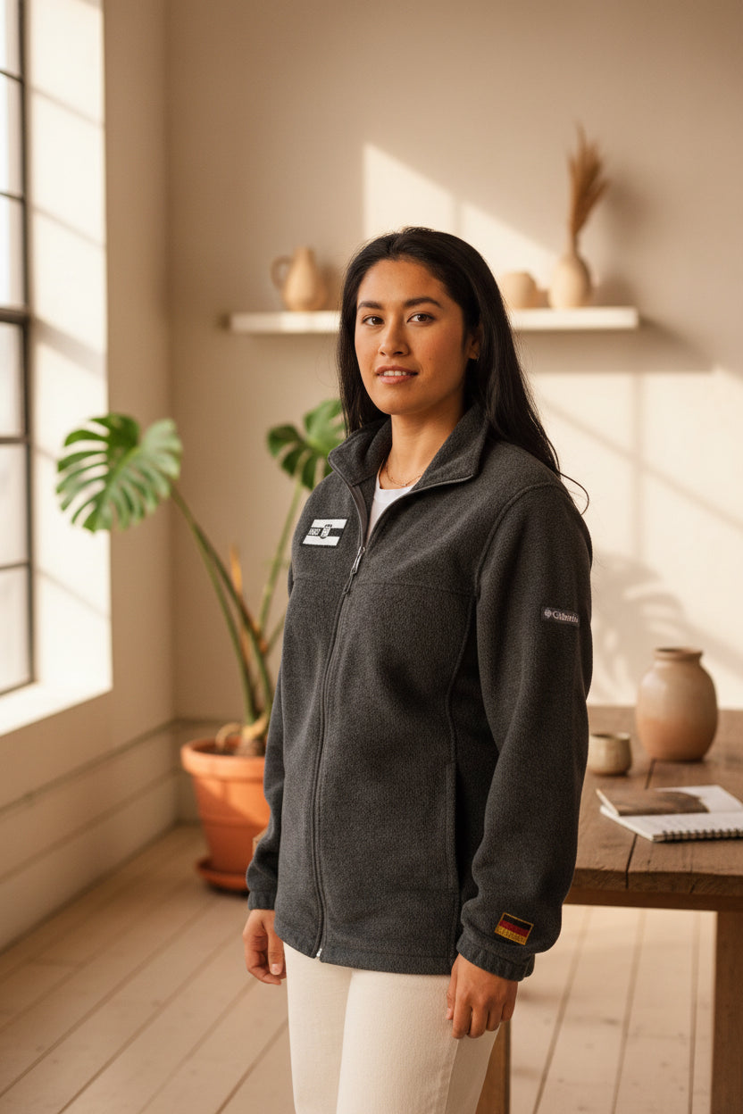 Chic Jacket Embroidered Columbia Fleece Jacket