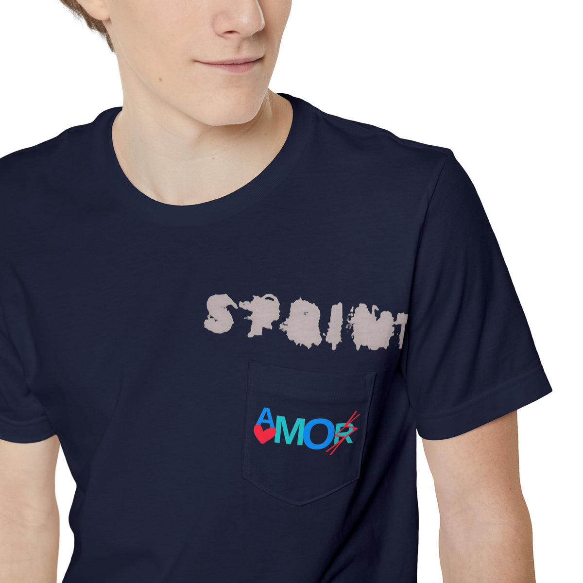 Unisex Pocket T-shirt - Sprint Amorx Design