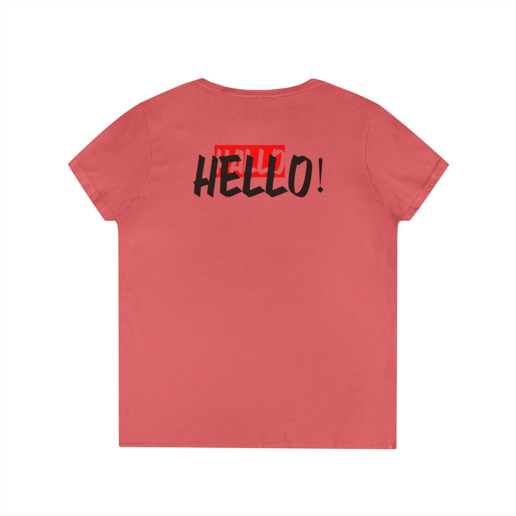 Chic Hello V-Neck T-Shirt for Women