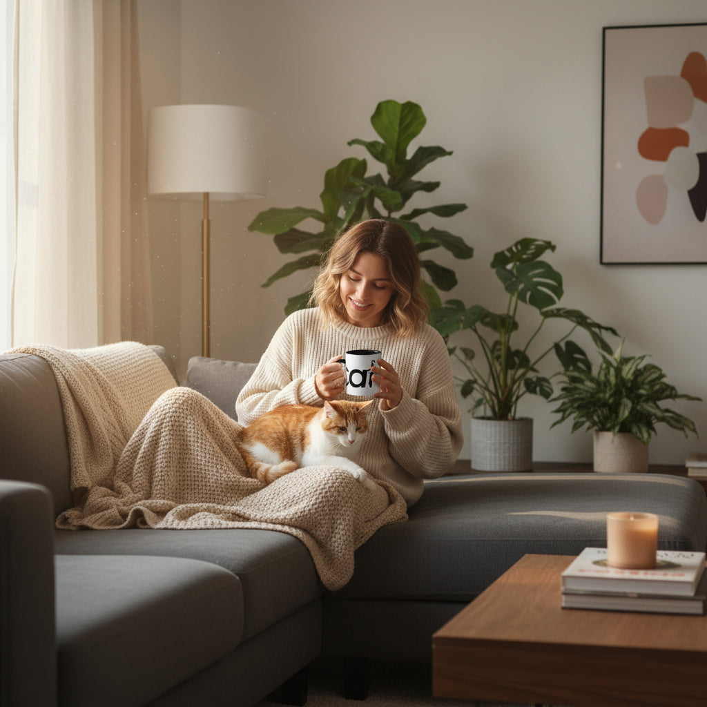 Playful Cat Accent Coffee Mug - 11oz & 15oz - Perfect for Cat Lovers Printify