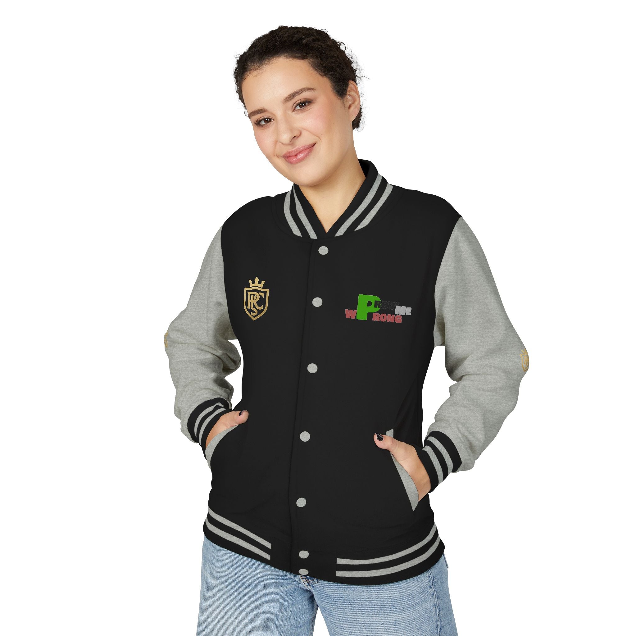 Unisex Heavyweight Letterman Jacket, Stylish Varsity Jacket, Casual Wear, Gift for Him/Her, Sports Team Apparel, College Spirit Gear Printify
