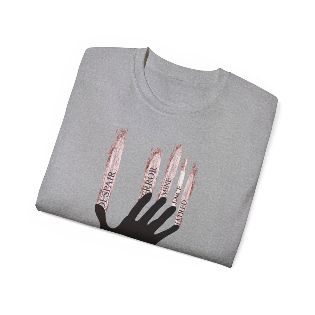 Bold Graphic Tee, Hand and Barbed Wire Design, Unisex Casual Shirt, Unique Art Apparel, Gift for Art Lovers Printify