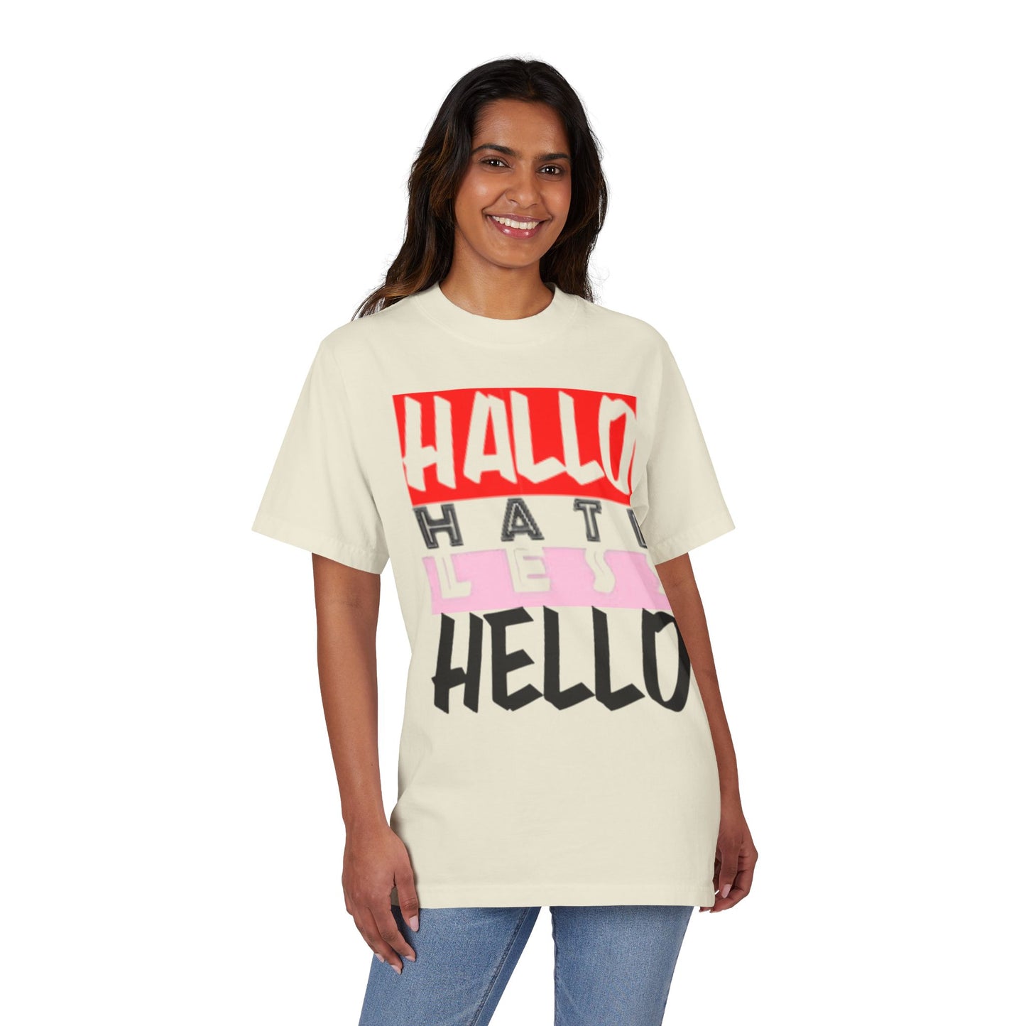 Hate Less Unisex Drop-Shoulder T-Shirt - Trendy Casual Wear