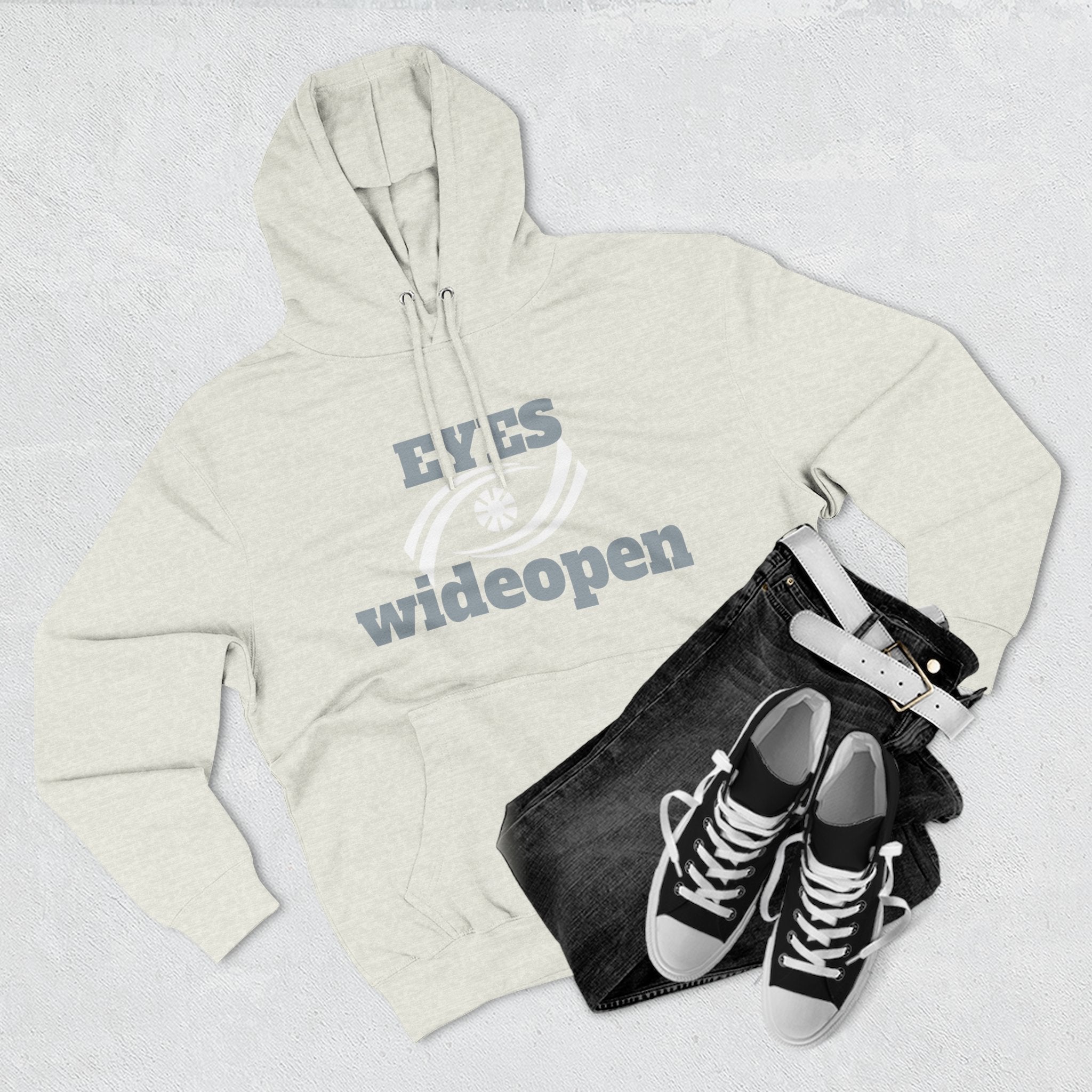 Eyes Wide Open Fleece Hoodie - Cozy Sweatshirt for Casual Wear, Gifts for Him/Her, Winter Wardrobe Essential, Unisex Hoodie, Relaxed Fit Printify