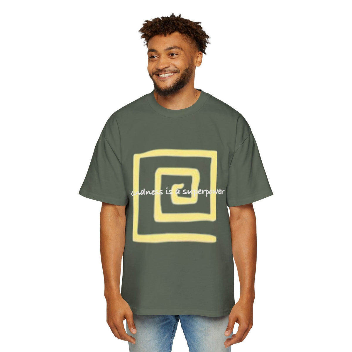 Oversized Tee - Kindness is a Super Power Graphic Design Shirt for Men Printify