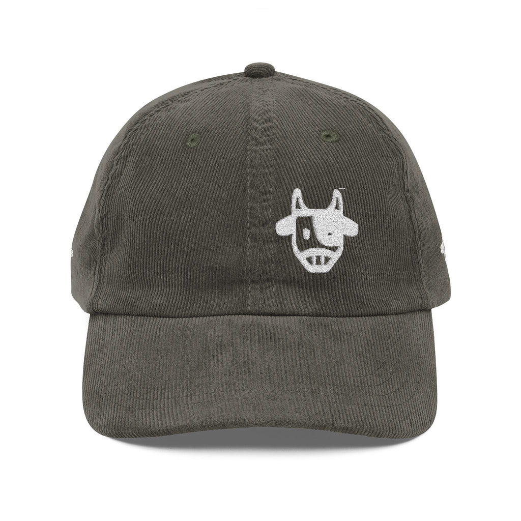 Corduroy Cap with Embroidered Design, Trendy Accessories for Fashion Lovers, Unique Gift for Holidays, Casual Daily Wear Printify
