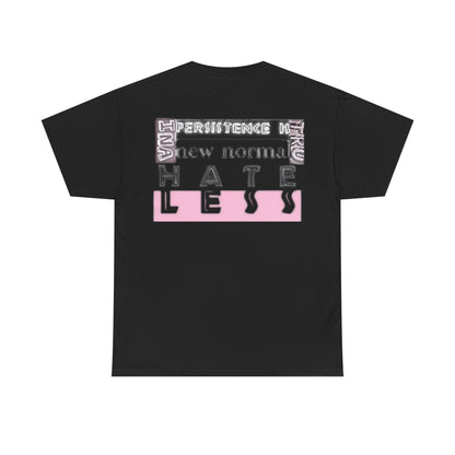 Unisex Heavy Cotton Tee - "HATE LESS" Graphic T-Shirt for Positive Change