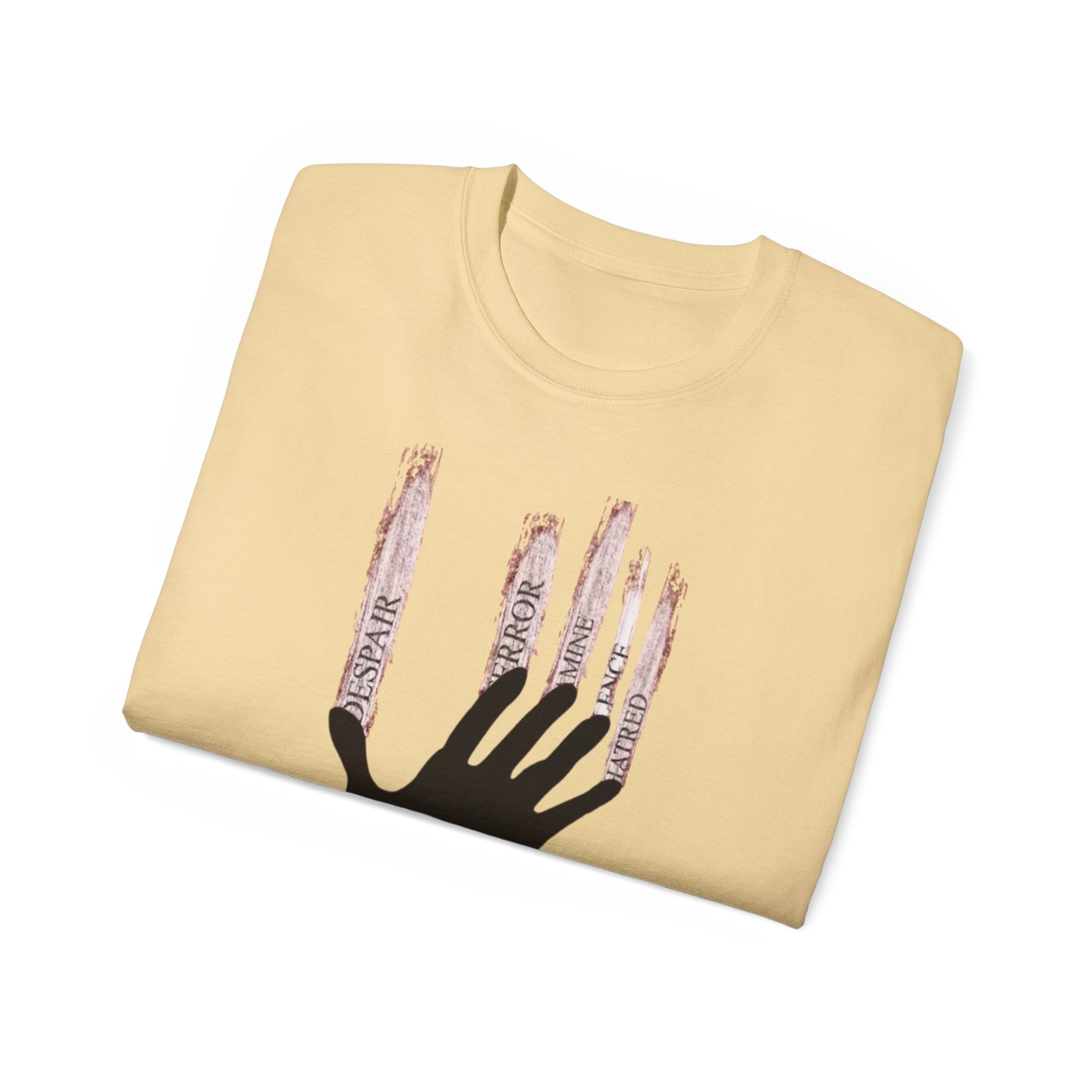 Bold Graphic Tee, Hand and Barbed Wire Design, Unisex Casual Shirt, Unique Art Apparel, Gift for Art Lovers Printify