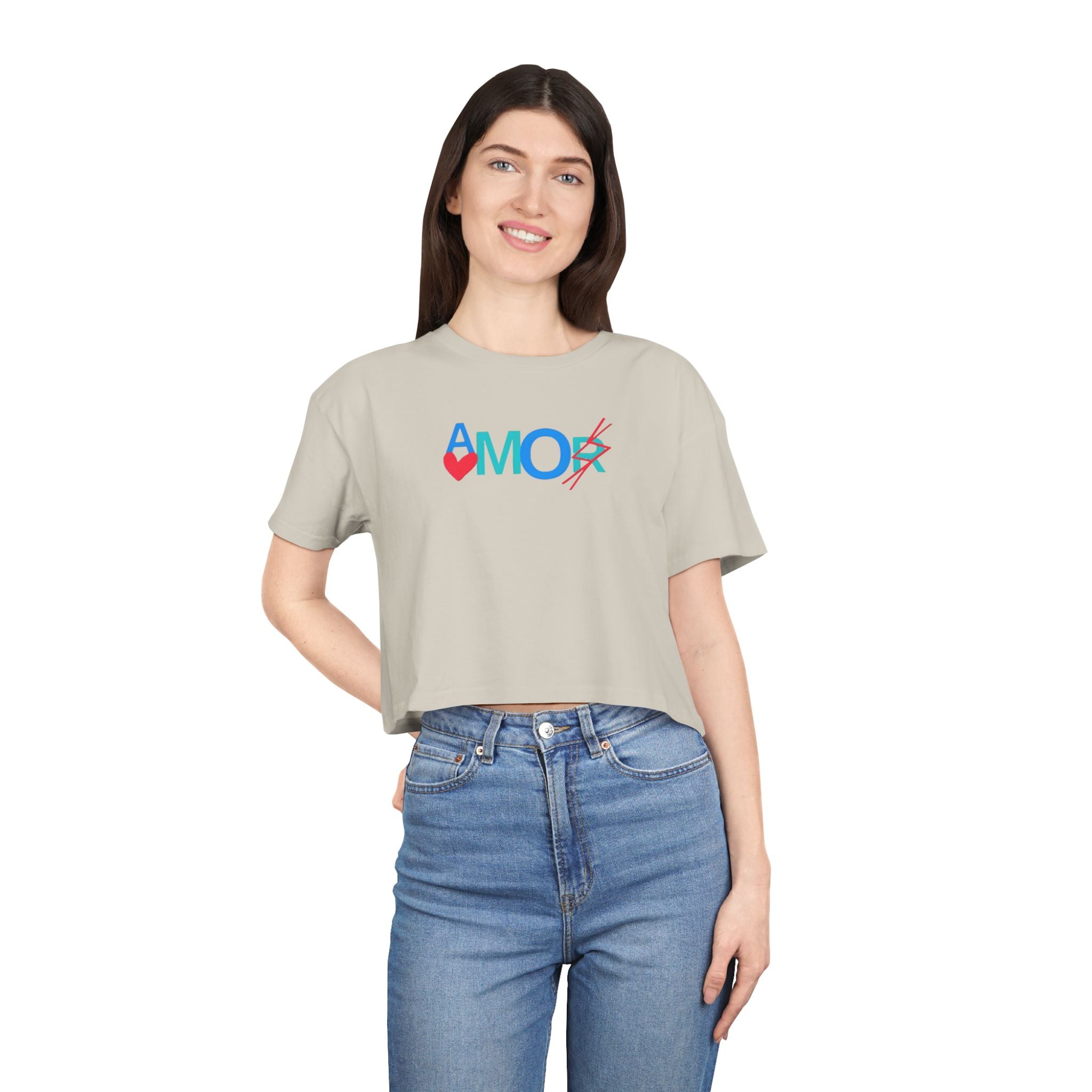 Crop Tee AMORX - Women's Trendy Graphic T-Shirt