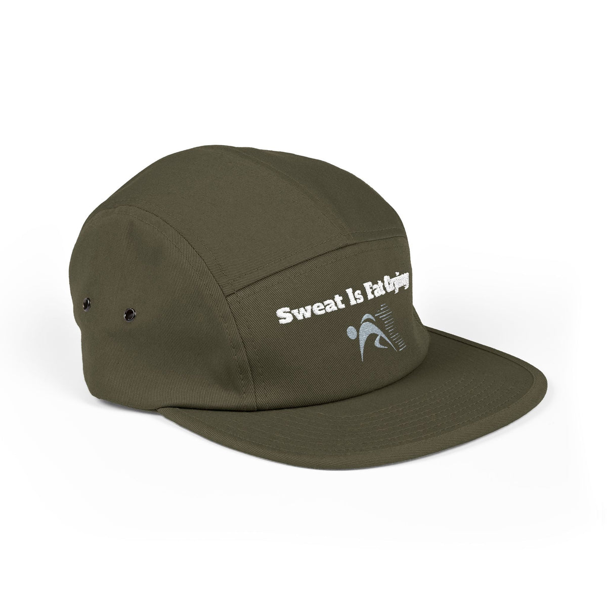 Motivational 5 Panel Cap | Sweat Is Fat Crying | Gym Wear, Sports Cap, Fitness Gift, Outdoor Hat, Workout Accessory Printify