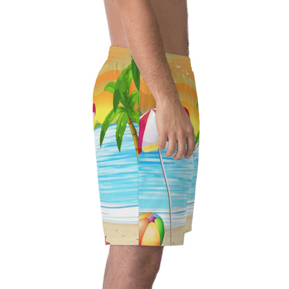 Men's Elastic Beach Shorts (AOP)