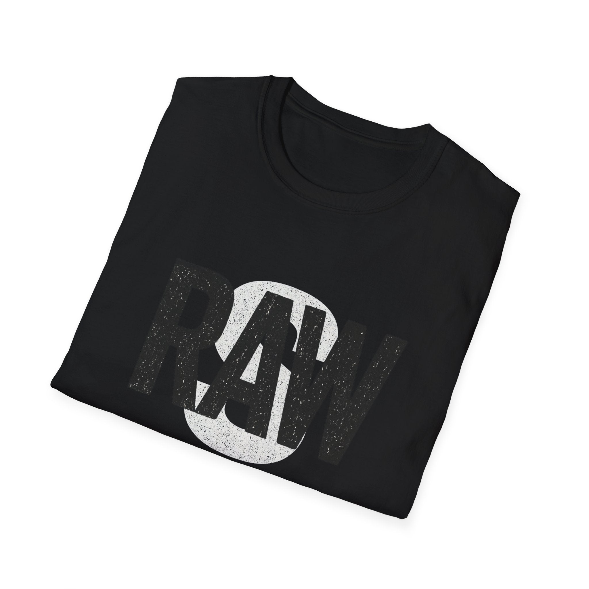 RAW Unisex Softstyle T-Shirt, Casual Graphic Tee, Everyday Wear, Gift for Him or Her, Streetwear Fashion, Summer Essential Printify