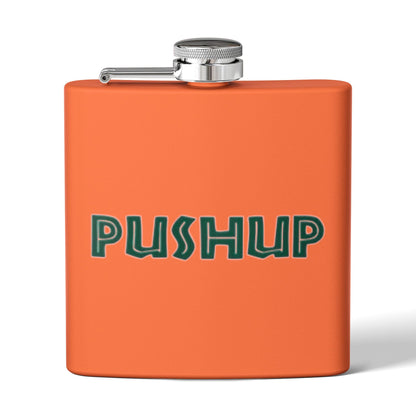Personalized 6oz Stainless Steel Flask - Pushup Design