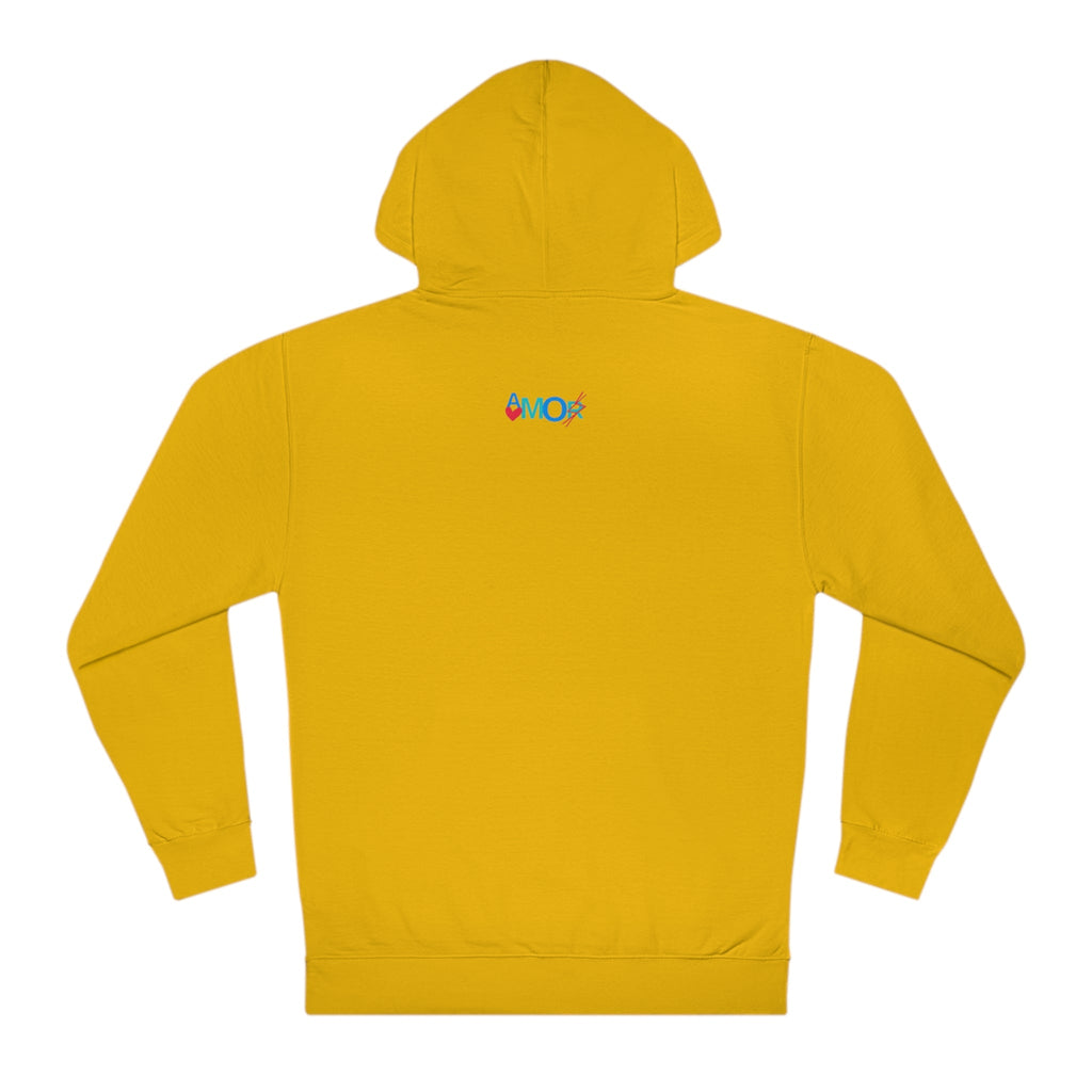 AMORX Unisex Hooded Sweatshirt - Cool and Edgy Love Typography Design Printify