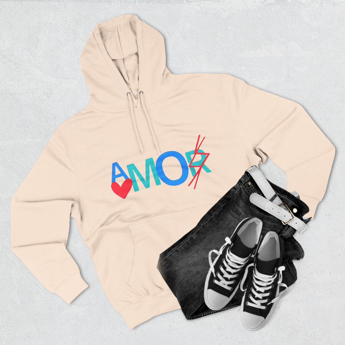 Amor Three-Panel Fleece Hoodie