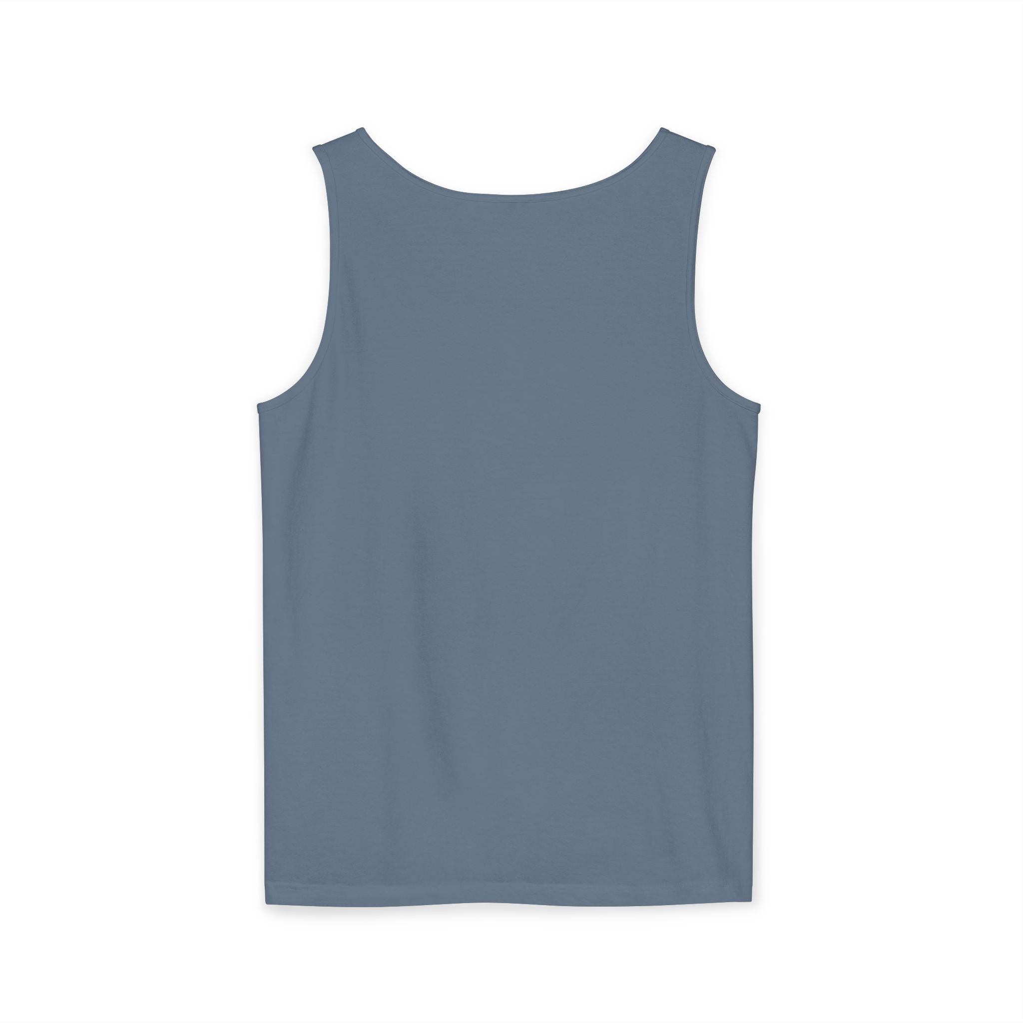 Unisex Garment-Dyed Tank Top - 'Hallo Hello Hate Less' Graphic Tee for Positive Vibes