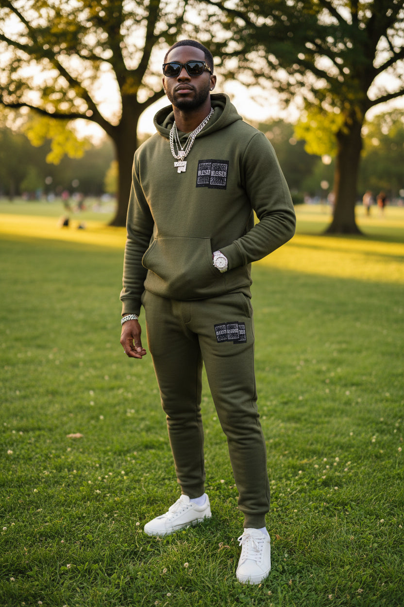 Blessed Embroidered Sweatpants — Fleece Joggers with 'blessed' Script