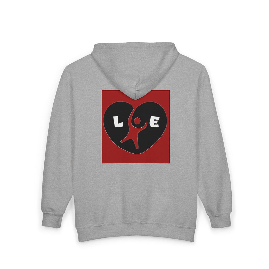Heart Love Graphic Zip Hoodie, unisex Printify