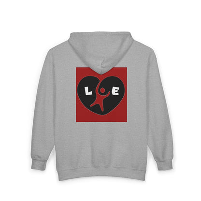Heart Love Graphic Zip Hoodie, unisex Printify