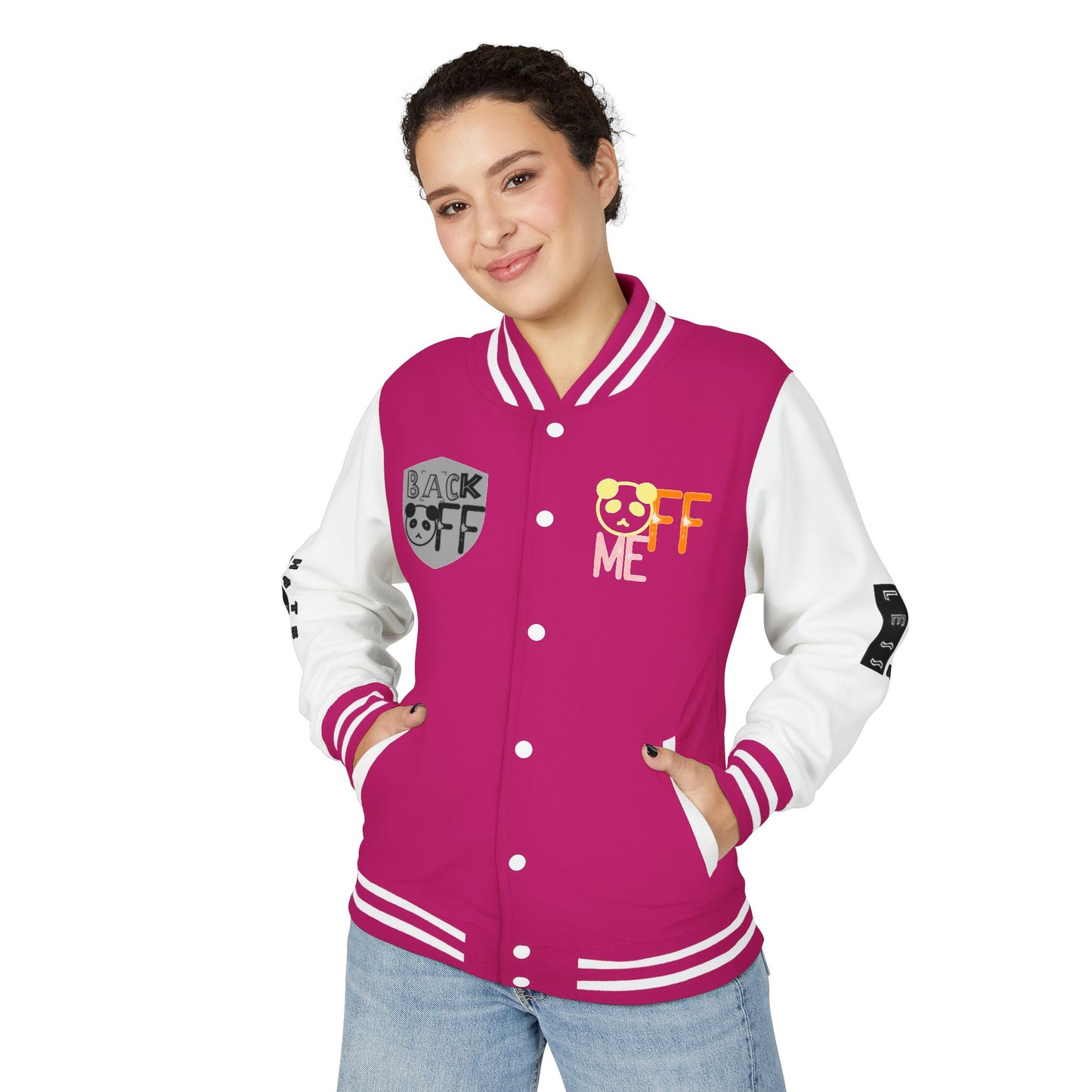 Unisex Heavyweight Letterman Jacket - Fun Panda Graphic Design