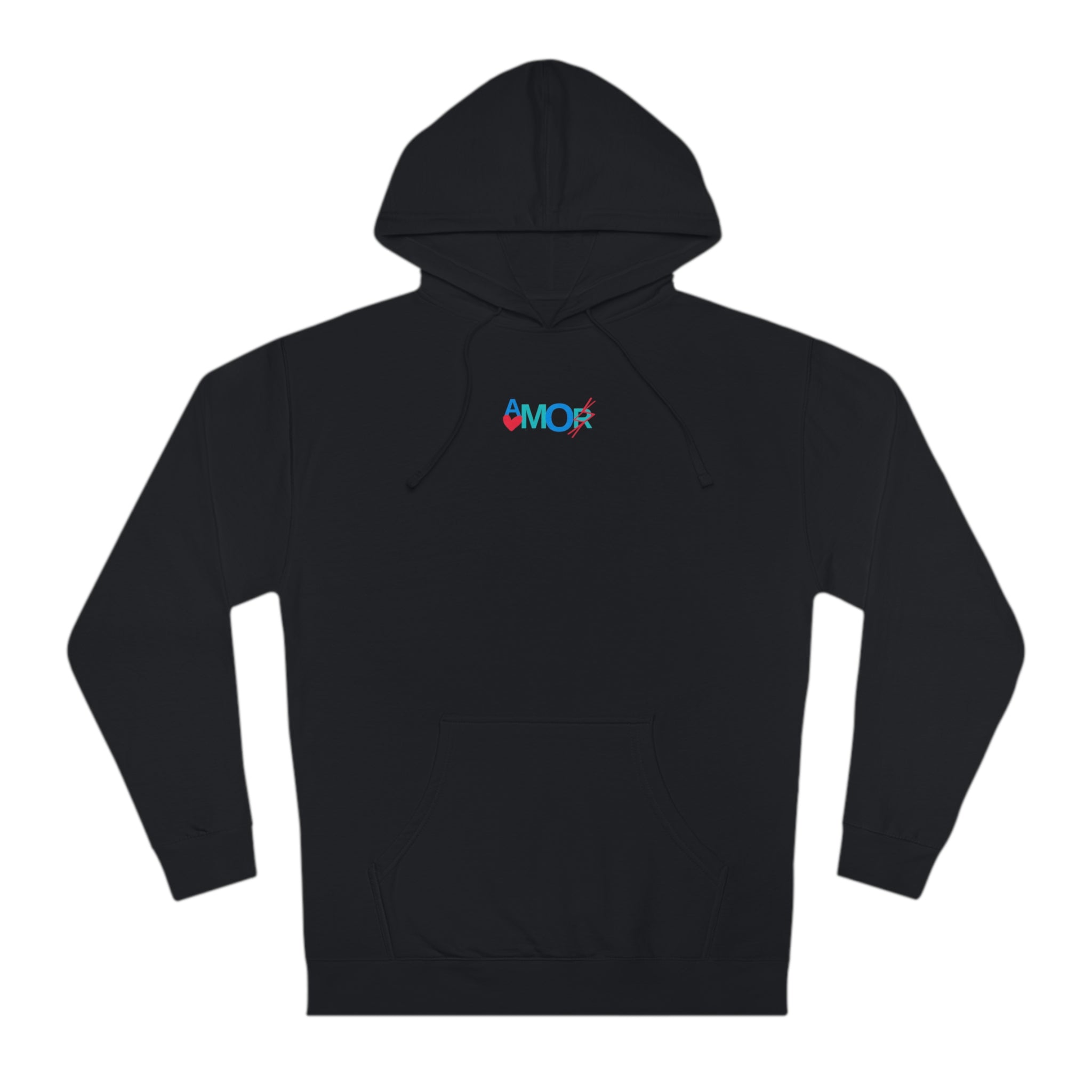 AMORX Unisex Hooded Sweatshirt - Cool and Edgy Love Typography Design Printify