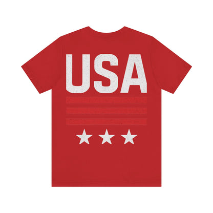 Patriotic USA Tee, Unisex Short Sleeve T-Shirt, July 4th Celebration Shirt, American Pride Apparel, Casual Summer Wear, Gift for Patriot