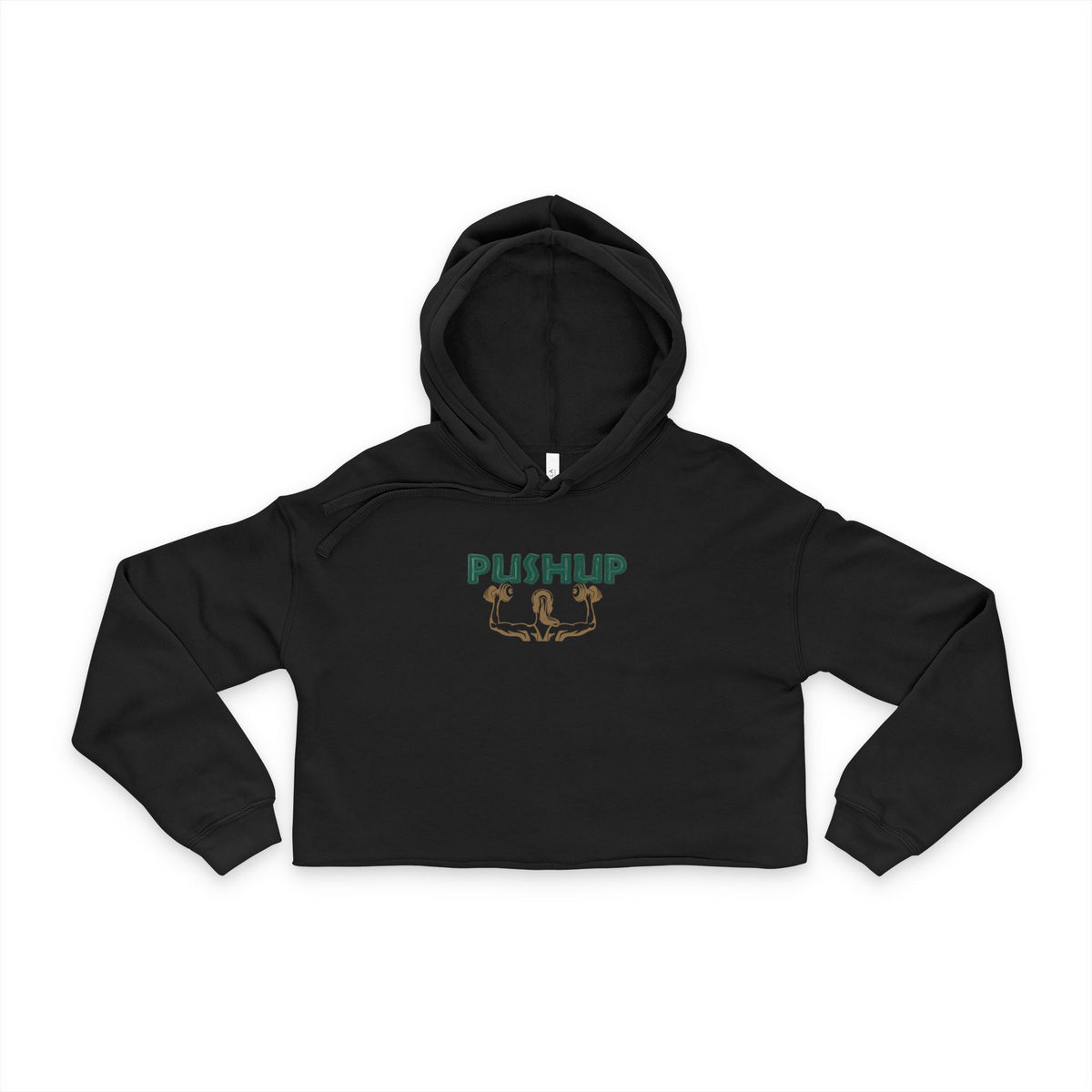 Women's Cropped Hoodie - 'Pushup' Motivational Fitness Style
